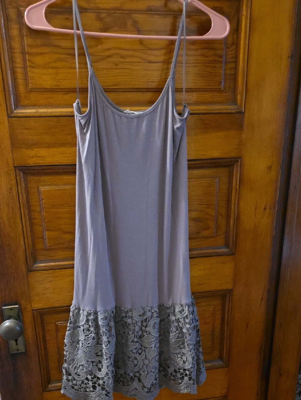 ODDY Lace-Hem Cami Slip Dress - Taupe